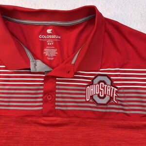 Colosseum Ohio State Buckeyes Short Sleeve Polo Short Red 3XLT Tall Golf